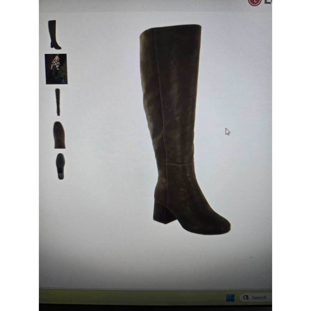 Eloquii Women's Knee High Riding Boots Gray Wide Calf Round Toe 9.5W
